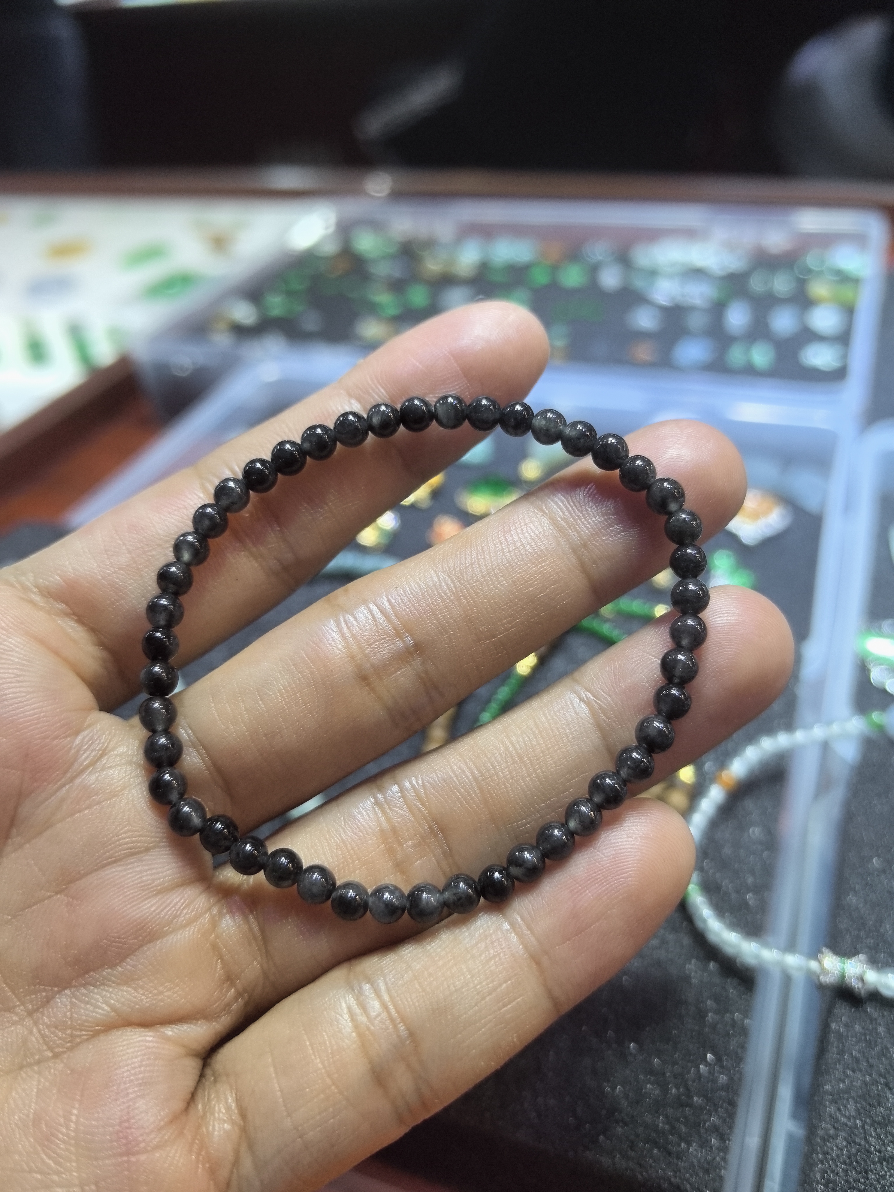 七夕节礼物翡翠手串乌鸡手串
