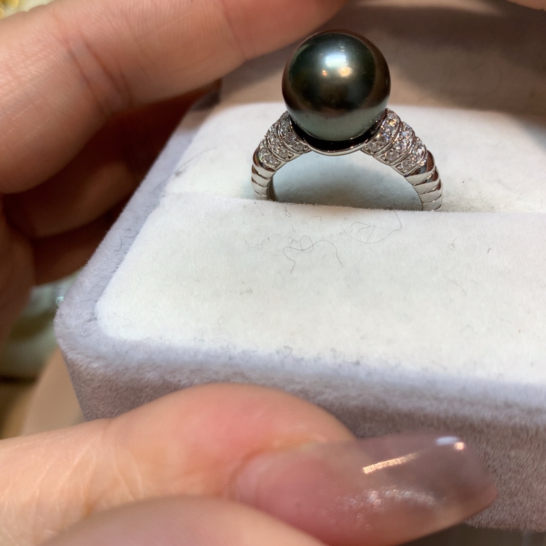 海水珍珠戒指银S925镶嵌