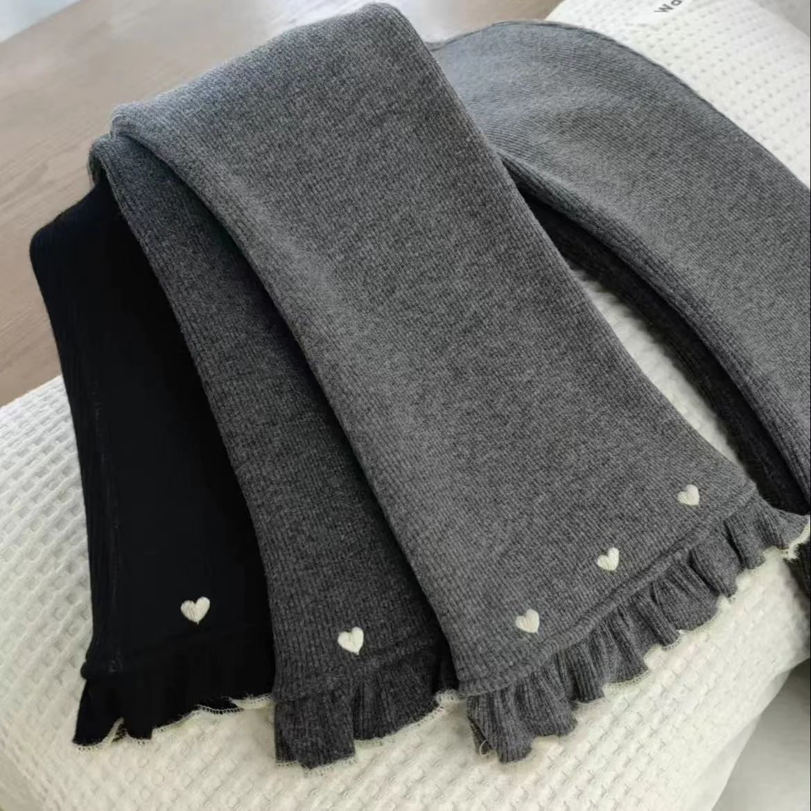 女童秋冬新款一体绒喇叭裤可爱甜美洋气百搭裤子儿童休闲外穿裤潮