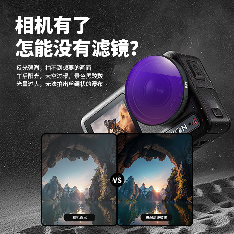 米丢适用大疆action5Pro/4滤镜cpl偏振镜nd减光镜滤镜必买配件