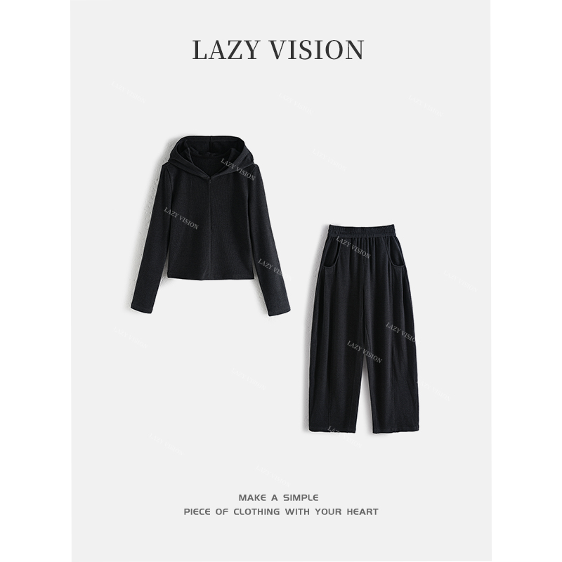 LAZYVISION/连帽套头休闲女士卫衣休闲裤ZMD-31152