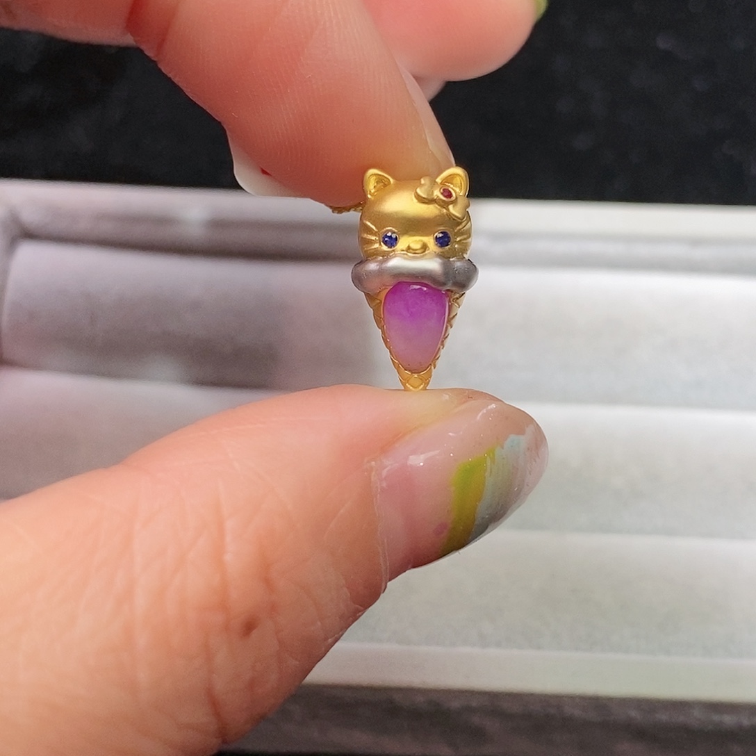 苏纪石（舒俱来）18K金镶嵌吊坠(不含链)