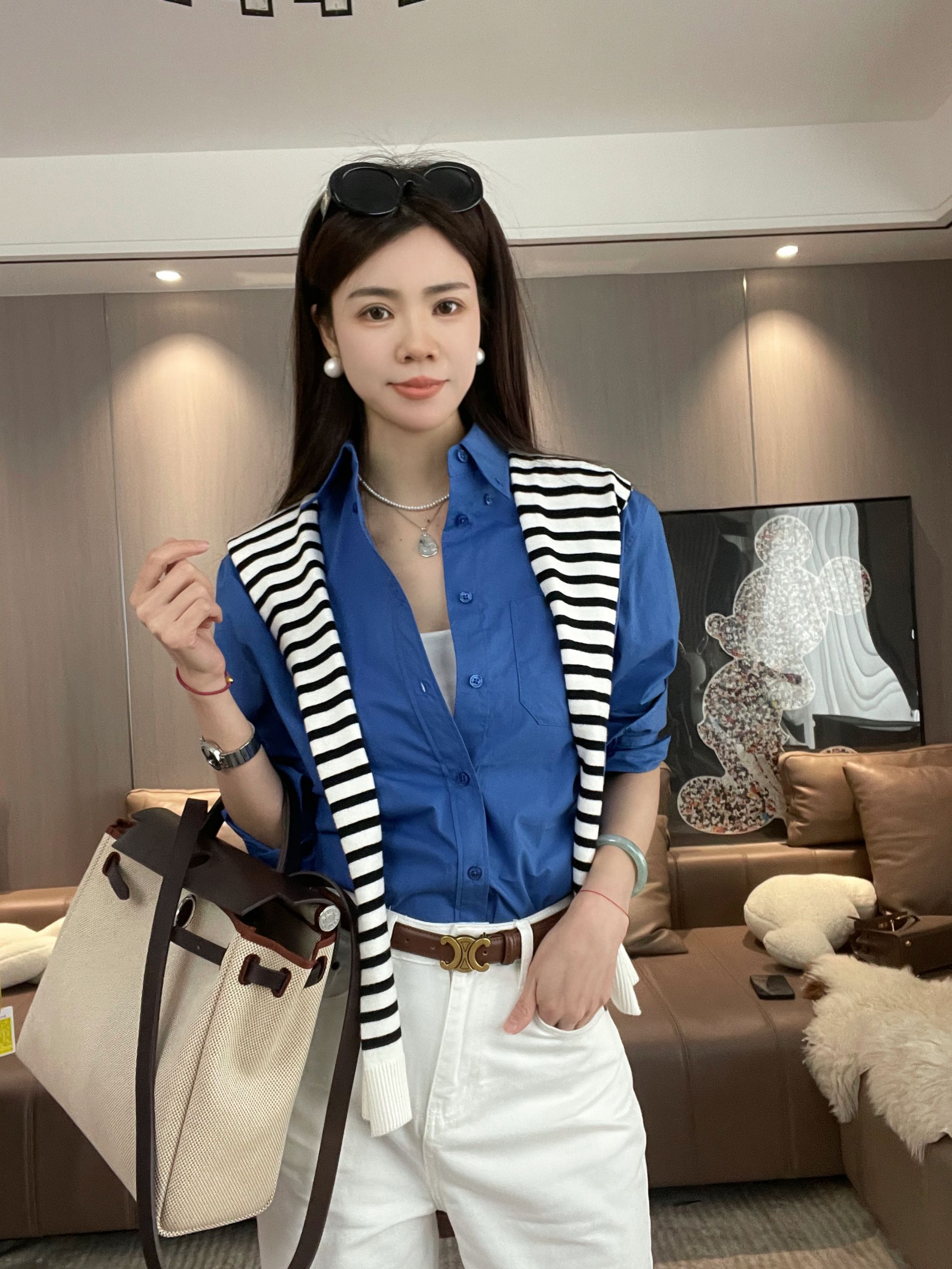 高级感春夏季薄款气质显瘦衬衣长袖宽松POLO领单排设计感衬衫