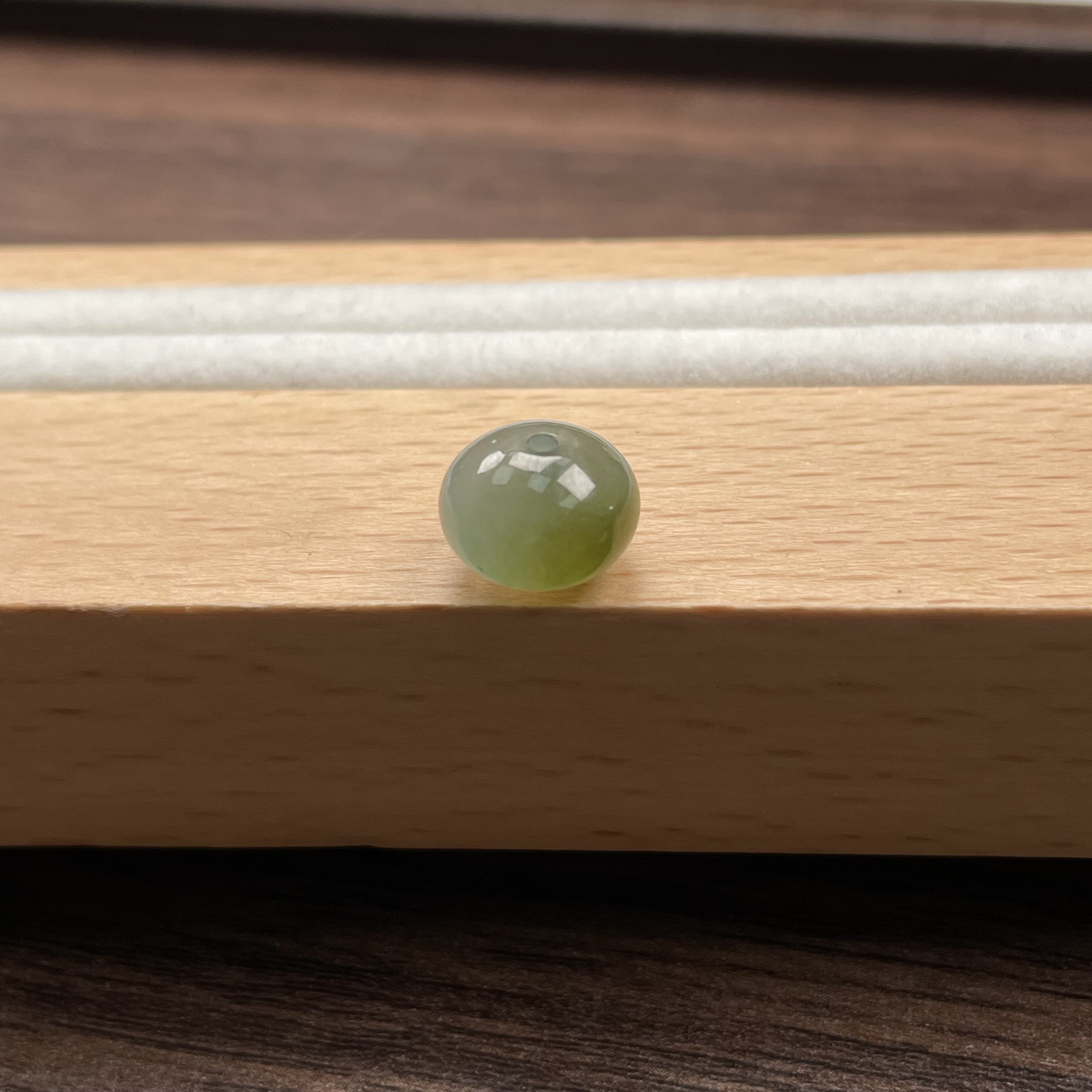 天然缅甸翡翠a货-翡翠单珠秋香黄鼓珠10