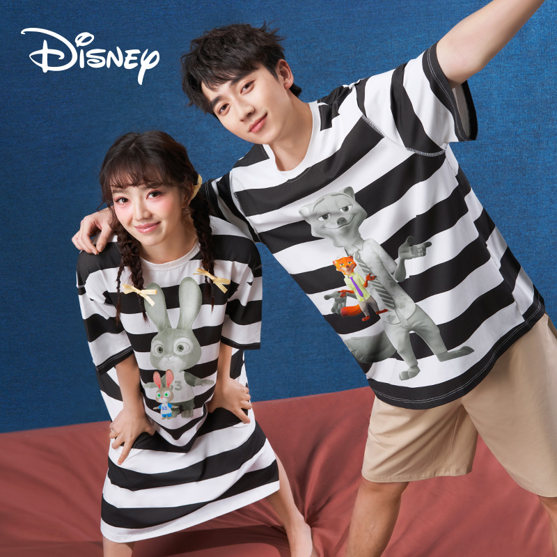 Disney/迪士尼爆款睡衣新款纯棉睡裙大码女款薄款夏季家居服套装