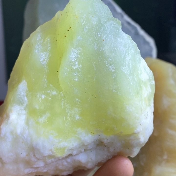 蛇纹石玉珠宝岫玉原石未镶嵌