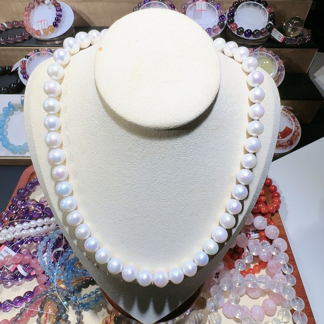 颈饰淡水珍珠银S925镶嵌8-9mm淡水珍珠项链