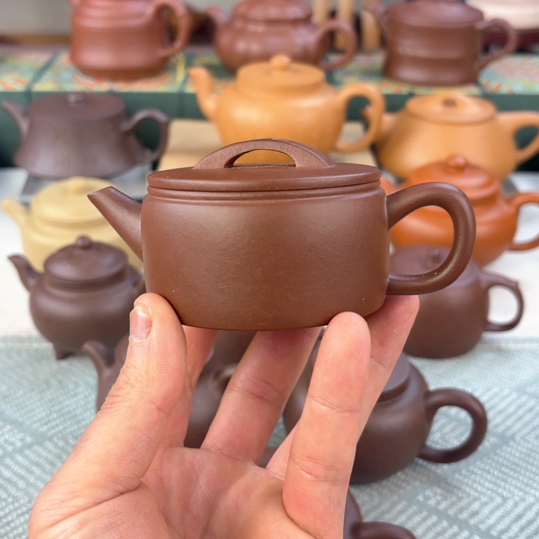 紫砂茶壶汉瓦 封釉 紫泥 120cc