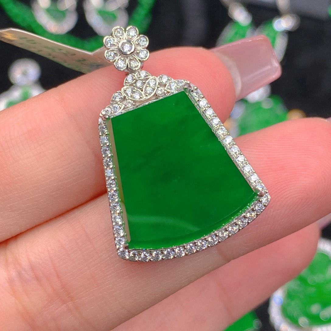 翡翠吊坠(不含链)银S925镶嵌