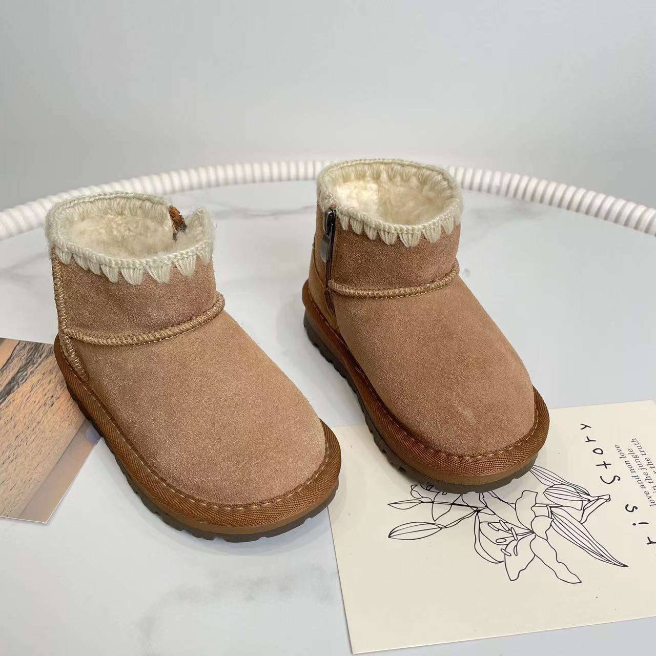 秋冬雪地靴咖棕色 1371