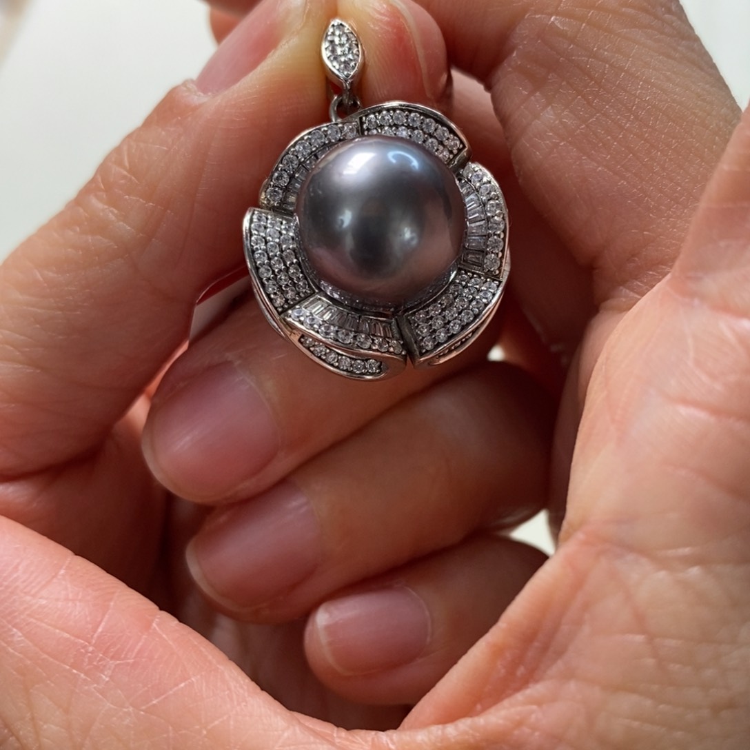 海水珍珠颈饰银S925镶嵌