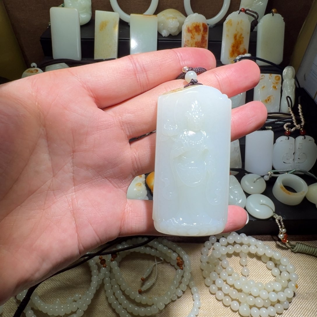 和田玉吊坠(不含链)未镶嵌贺*