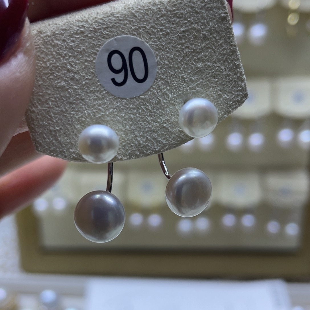 淡水珍珠耳饰银S925镶嵌