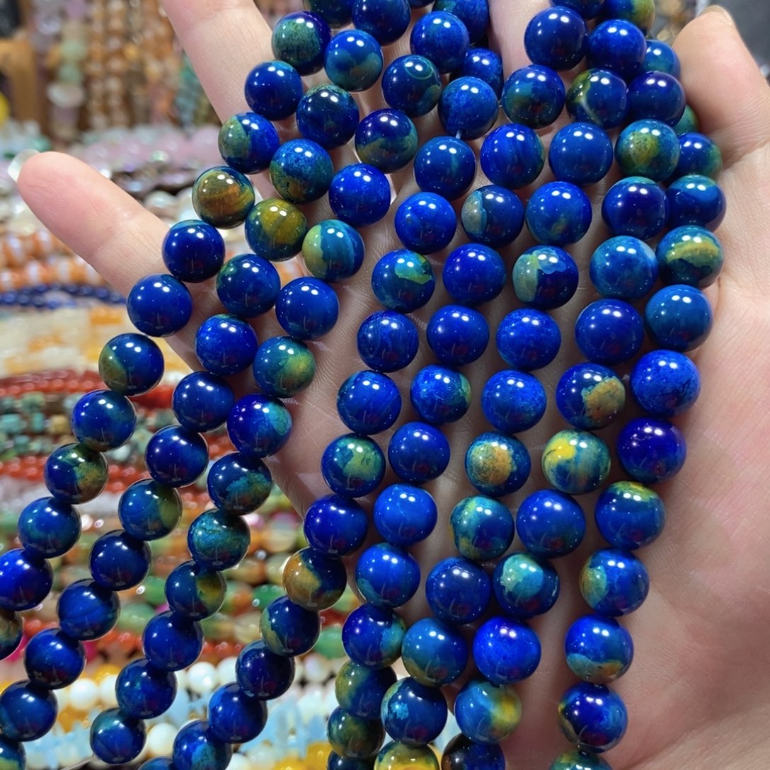 玛瑙/玉髓未镶嵌珠宝半成品地球玛瑙一条卡10mm