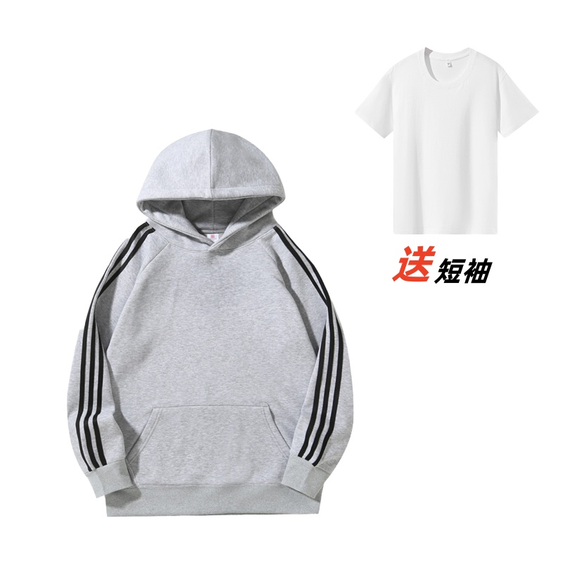 长袖运动户外休闲情侣简约加绒奥粒绒连帽卫衣
