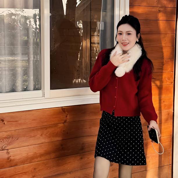 【古堡暮色】韩系高质百搭简约时尚气质氛围感冬日针织毛衣（配毛领）