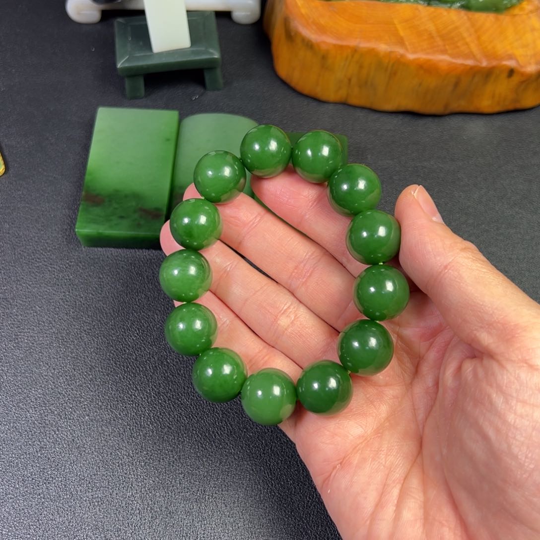 和田玉（碧玉）手链未镶嵌