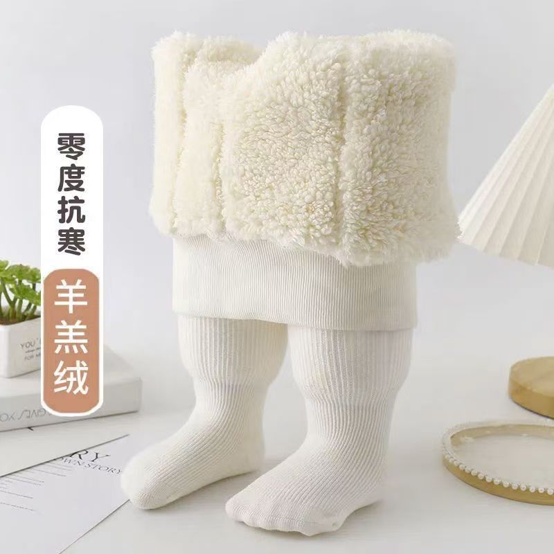 冬季儿童加厚百搭保暖连裤袜女童配裙外穿加绒打底袜宝宝一体袜裤