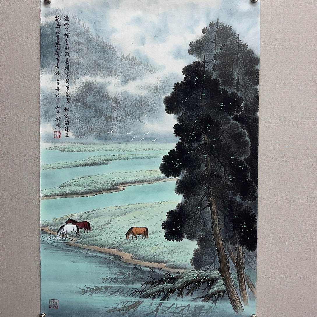 国画艺术家真人手绘