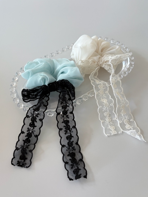 ins泡菜韩系超仙发绳少女发圈蕾丝雪纺可爱原创设计头绳