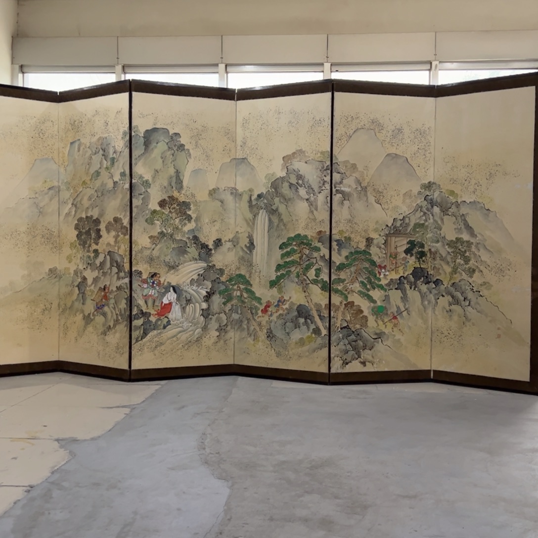 绘画屏风框画茶空间设计