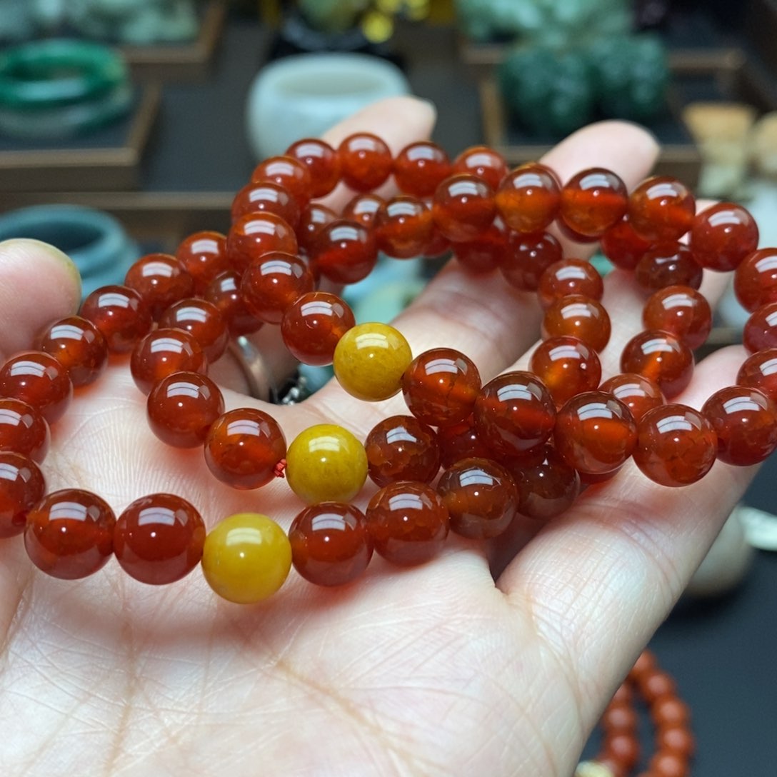 玛瑙/玉髓0.8三圈手链未镶嵌