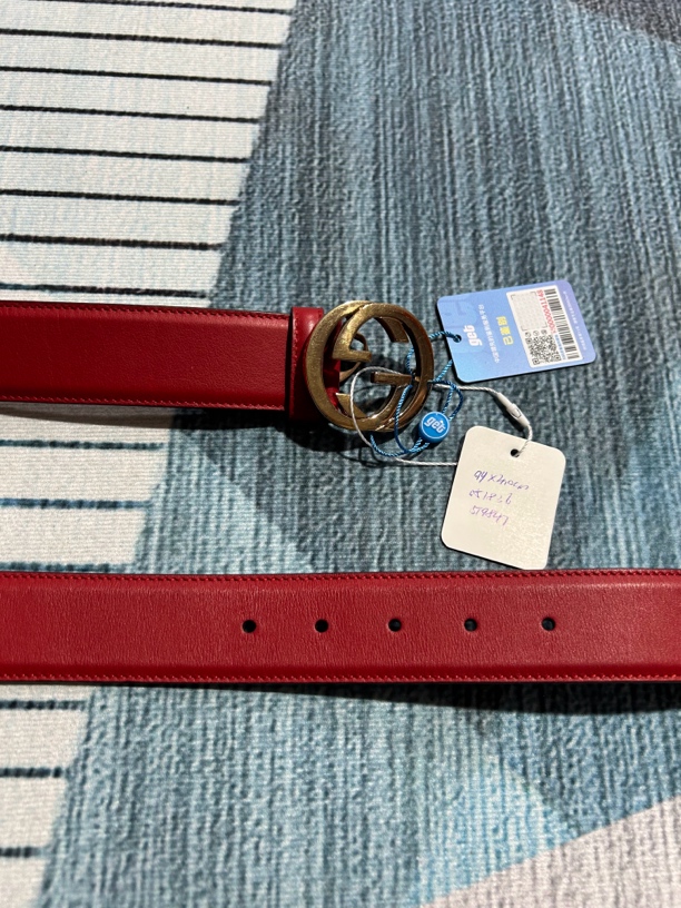 95新 GUCCI/古驰 古驰gucci双G红色腰带【专属】