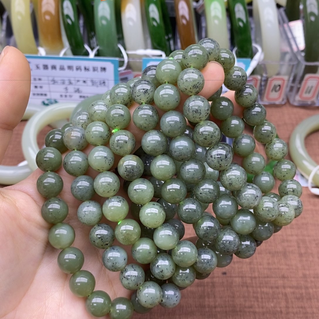 未镶嵌手串和田玉卡10拍一发一