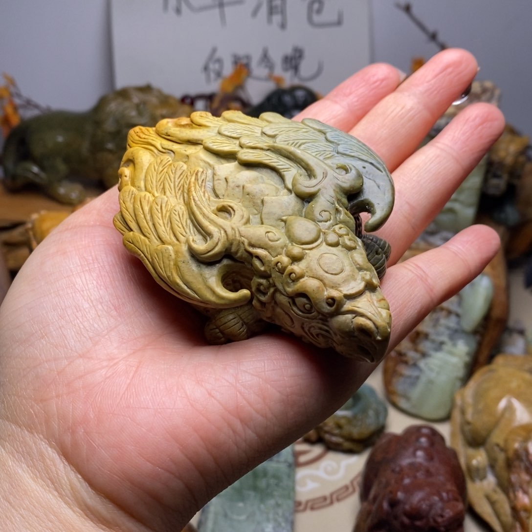 岫岩河磨玉（透闪石质玉）手把未镶嵌后*