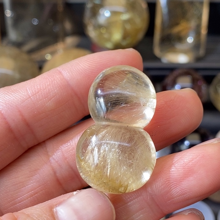 【闪购商品】水晶天然金发晶葫芦吊坠未镶嵌➻****伦