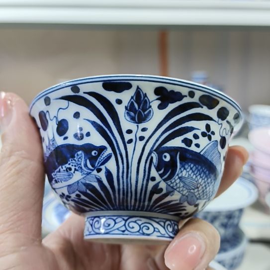 手工艺品琉璃景德镇陶瓷小压手杯