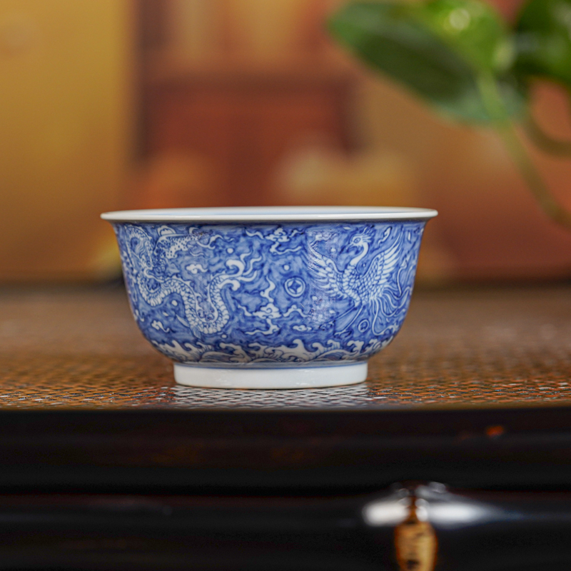 【小乔赏瓷】望月怀古蓝地四神兽樽杯wyhg446