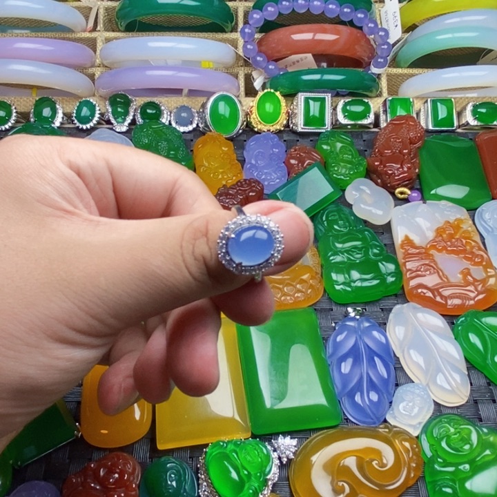 玛瑙/玉髓戒指合金游*士