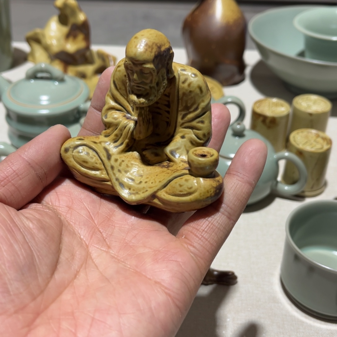 【闪购商品】达摩草木灰釉达摩摆件