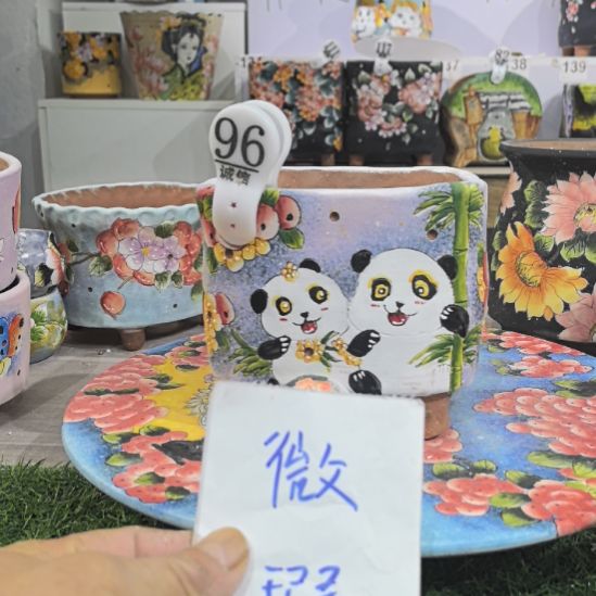 红泥花盆景德镇陶瓷