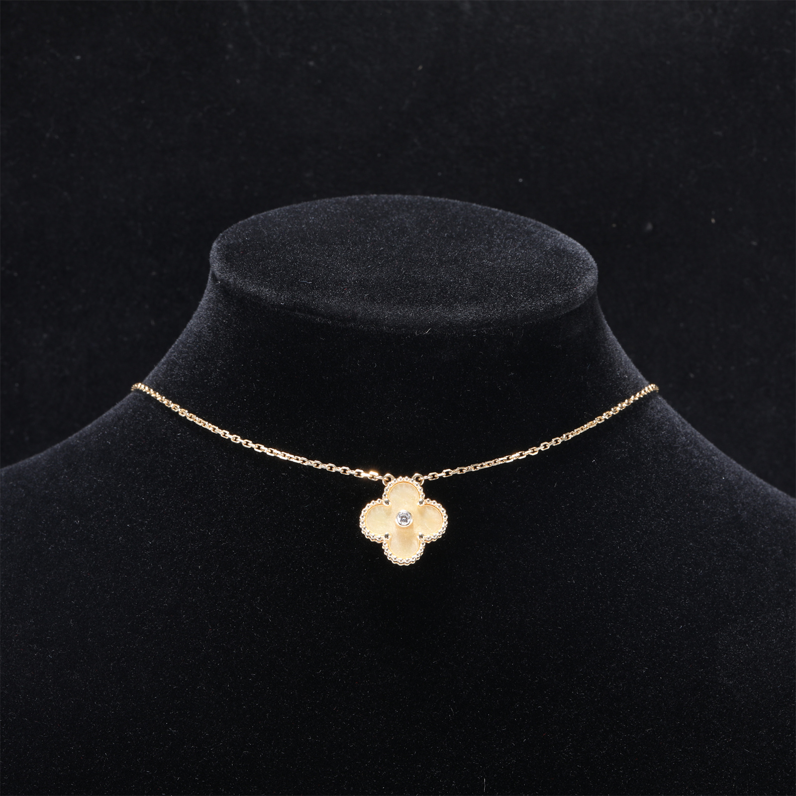 99新 梵克雅宝 Vintage Alhambra 中号单花项链P244692986