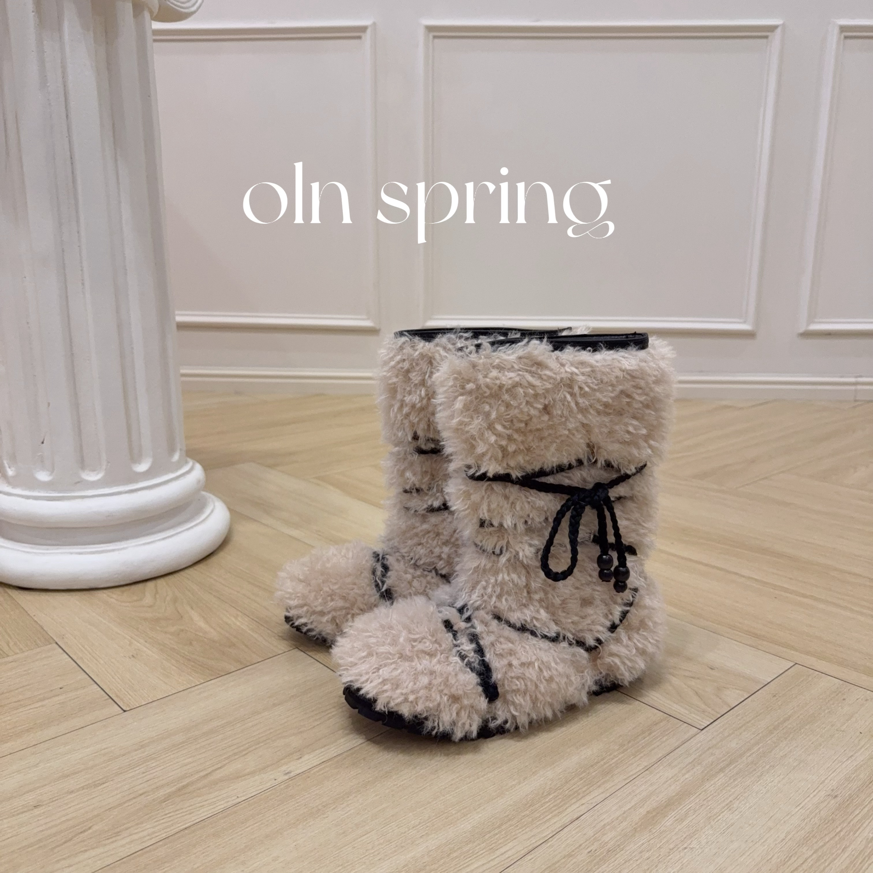 oln spring ｜托斯卡纳｜“7cm”韩国泰托卡卷毛小众系列毛毛短靴