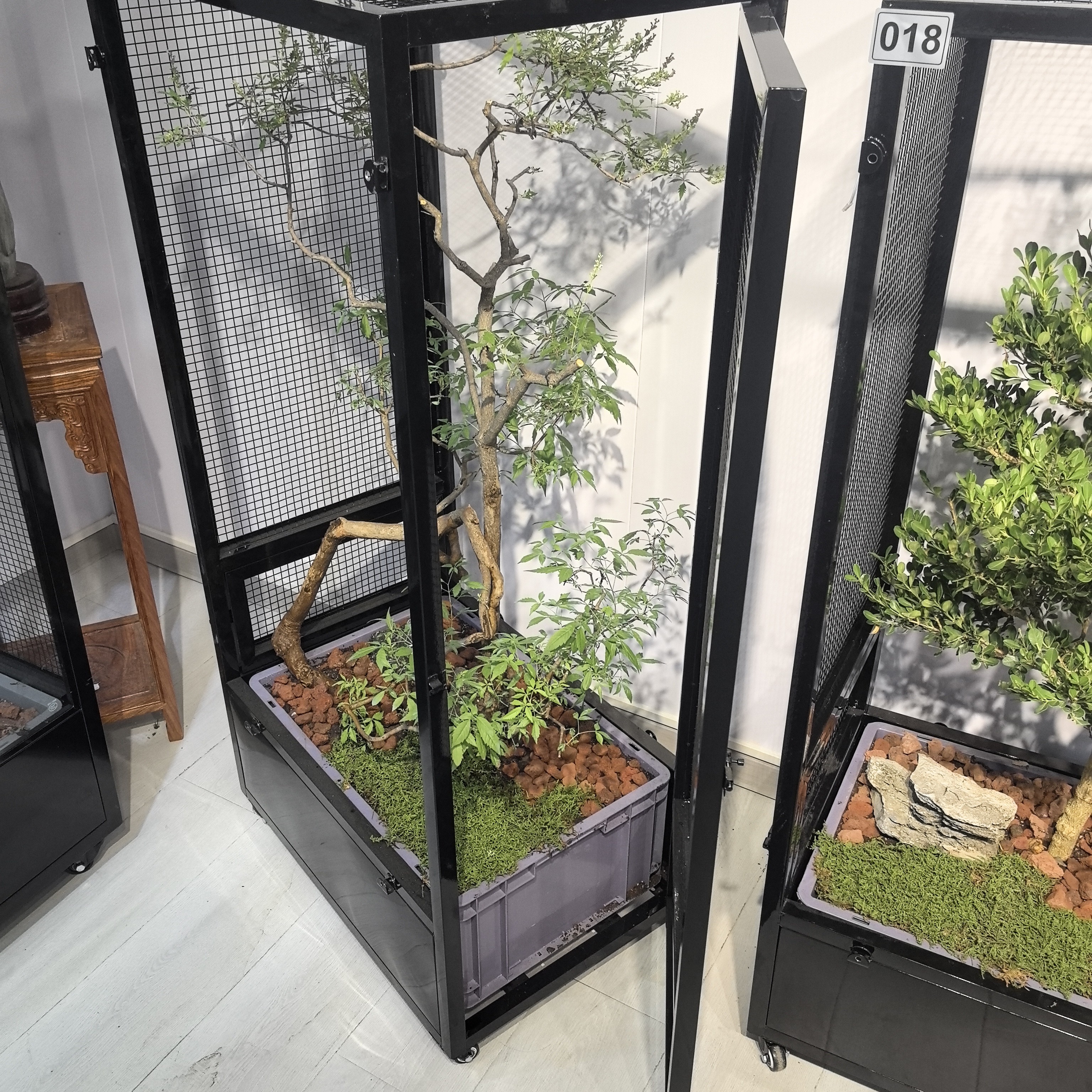 中小号不锈钢生态鸟笼高140长66宽47黄荆款