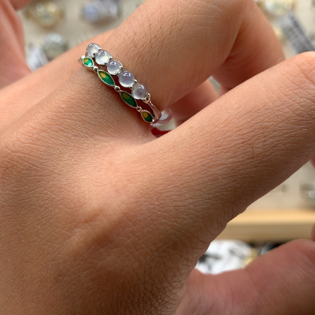 翡翠银S925镶嵌吊坠(不含链)戒指