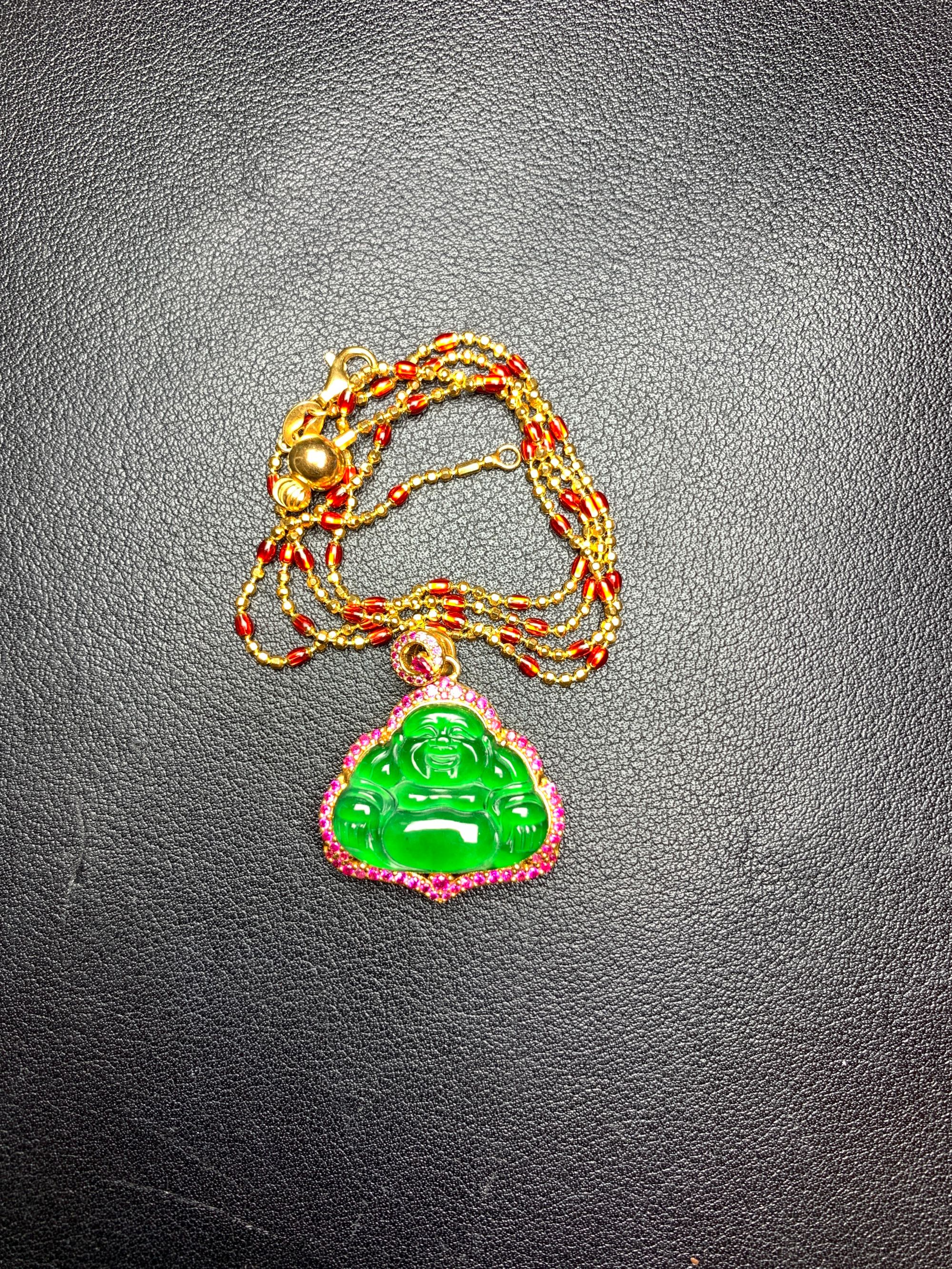 翡翠颈饰18K金镶嵌-净货-多样性发货