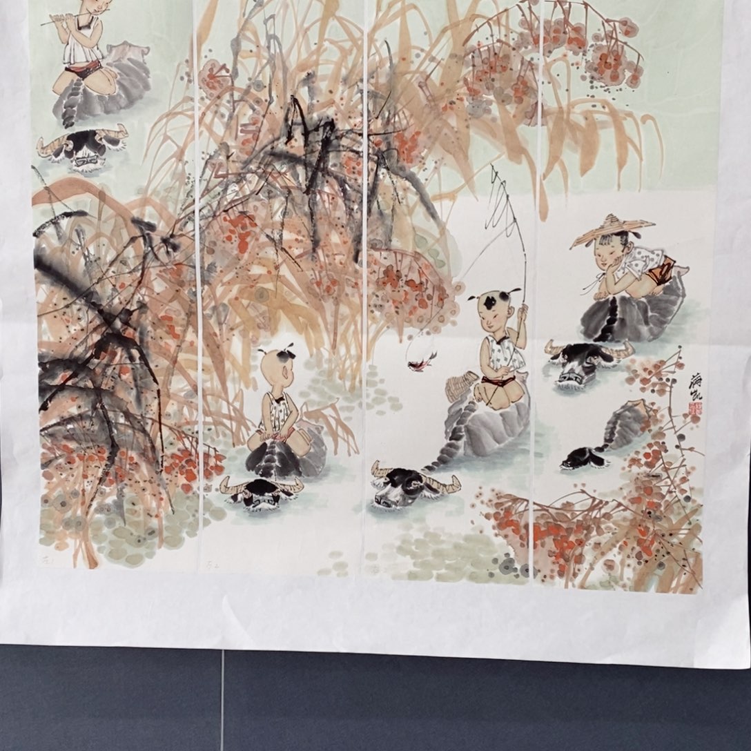 国画啊*?国画花鸟斗方蒋凯 琪