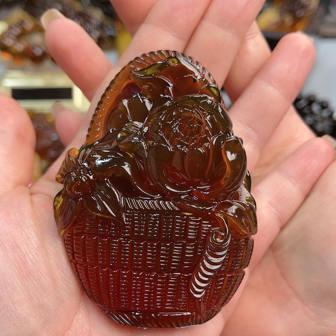 琥珀手链未镶嵌缅甸琥珀雕刻艺术品