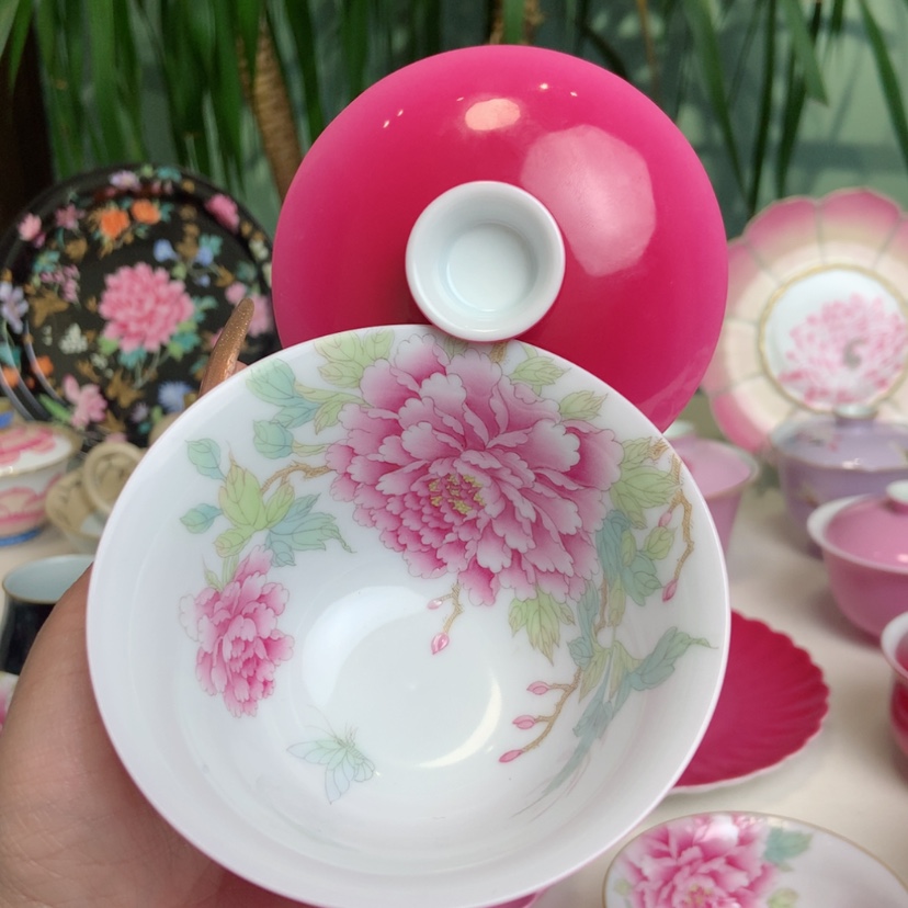 【闪购商品】杨*慧胭脂红景德镇盖碗