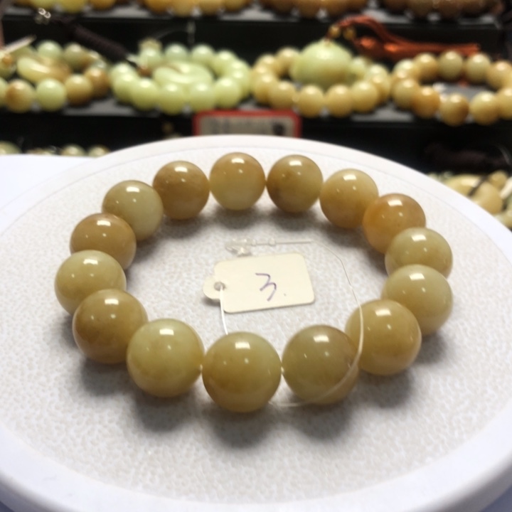 和田玉手串未镶嵌卡14