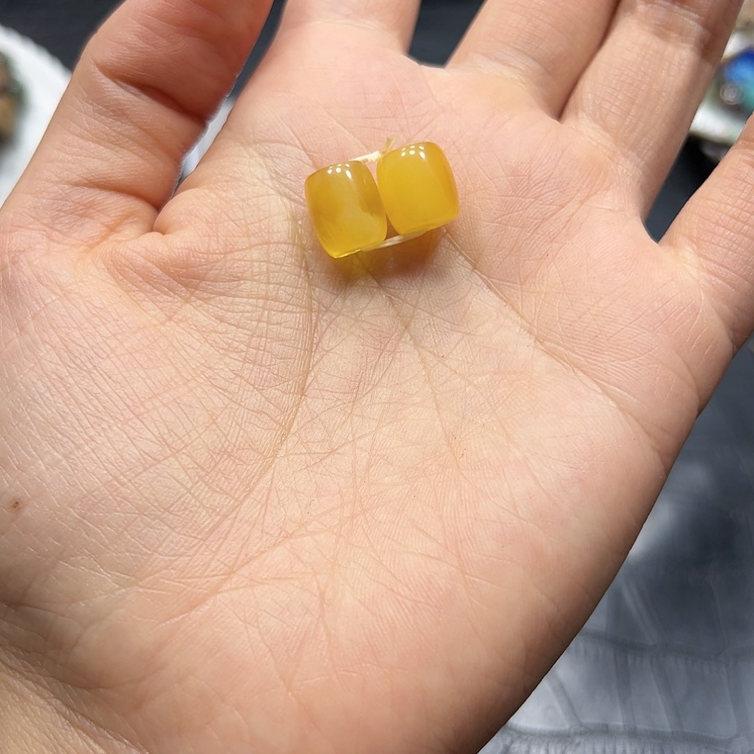 银S925镶嵌手链烟晶蜜蜡桶珠配件