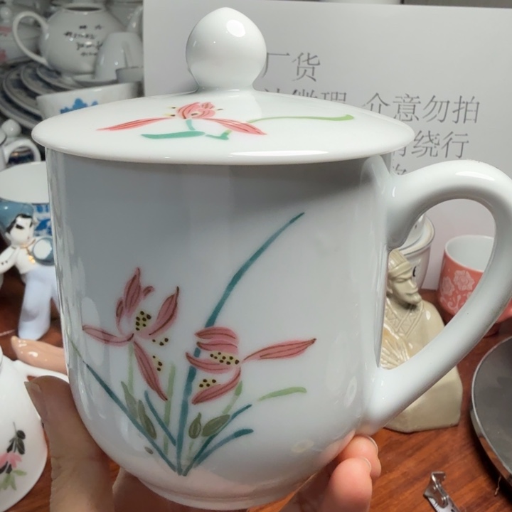 醴陵釉下手绘盖杯
