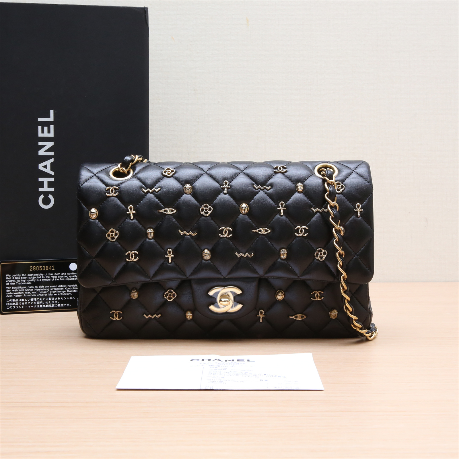 95新 Chanel/香奈儿 小花Jerry活动18A CF 口盖包 中号 28开 金扣