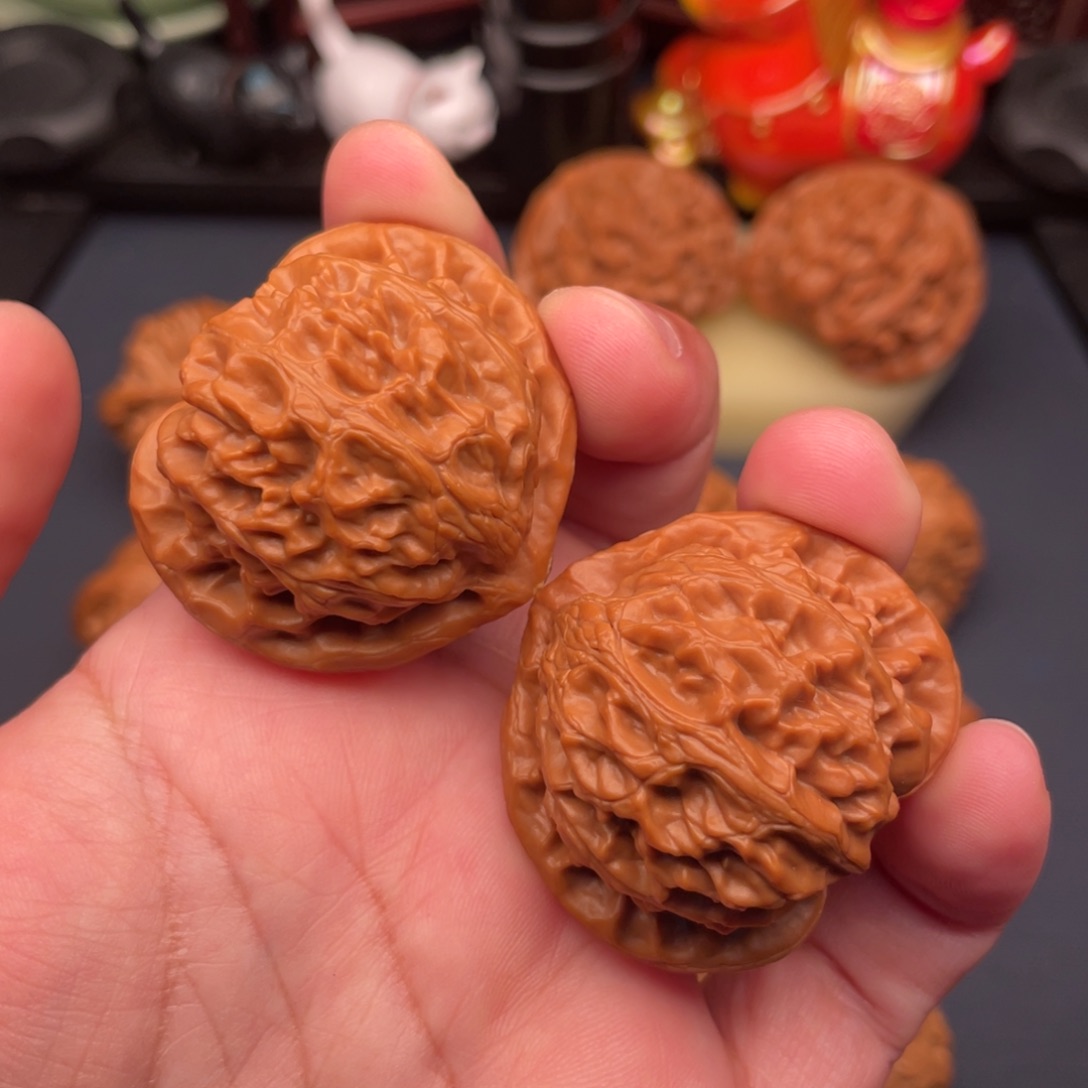 文玩核桃把件全是无修40.5桃心宫灯