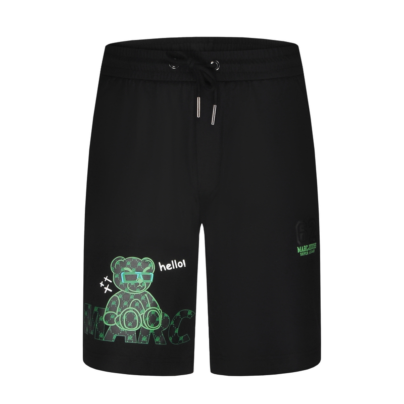 JEDOSS/爵迪斯2025夏季新款潮酷宽松胶印熊仔休闲直筒针织中裤6ZH