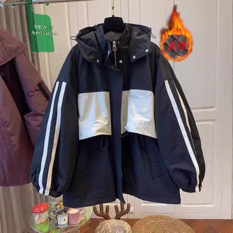 新款2025秋冬季夹棉撞色棒球服个性时尚百搭加厚消费券用券好物